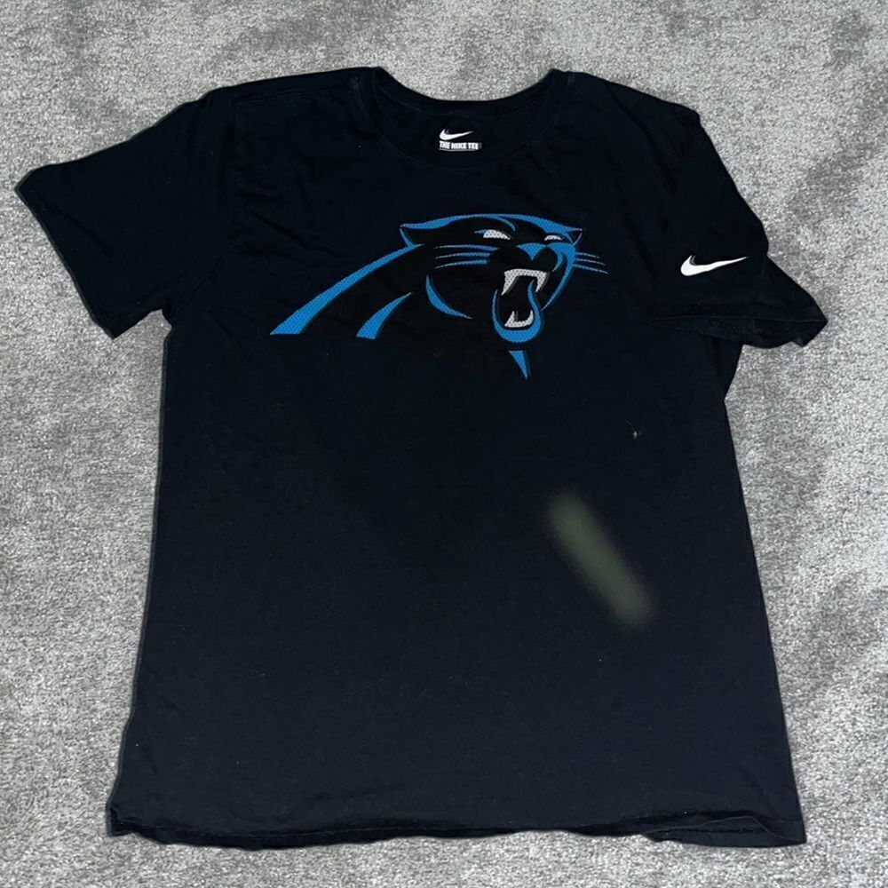 Black Nike all cotton Go Carolina Panthers Football NFL mens t shirt XL athletic